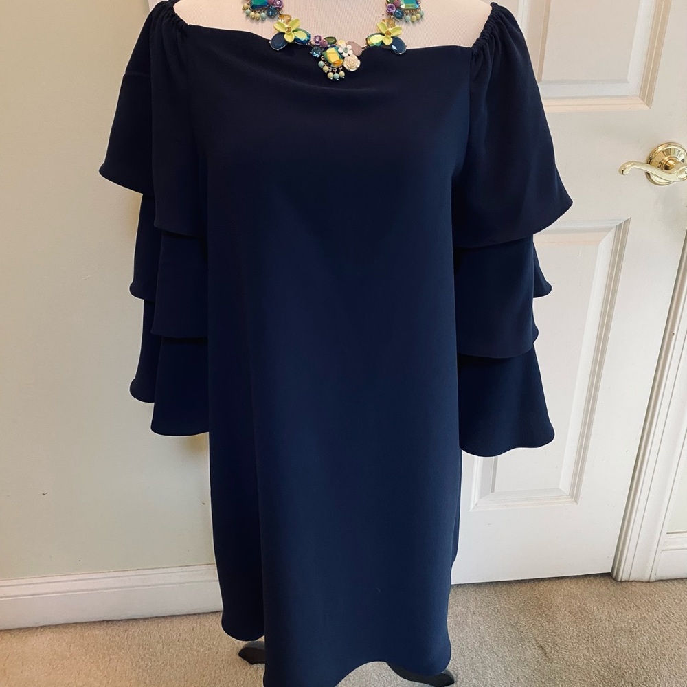 Nanette Lenore navy bell sleeve cocktail dress. Ladies Sz 16